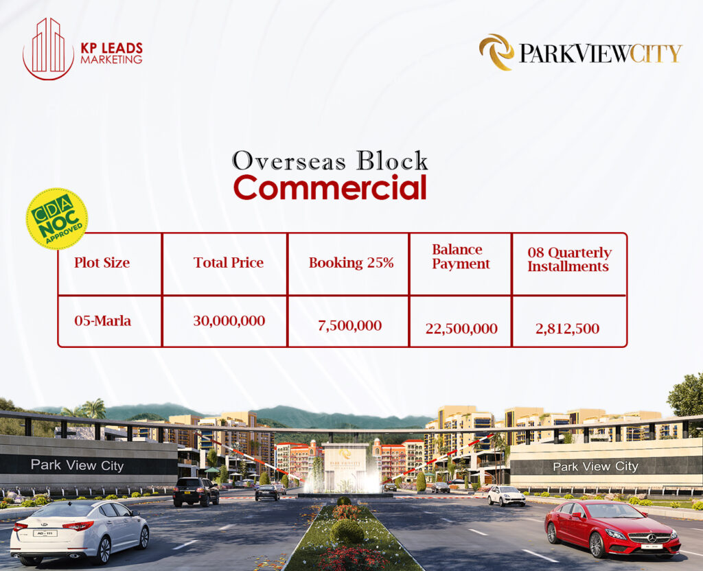 Park View City Overseas Block Commercial Plots Payment Plan